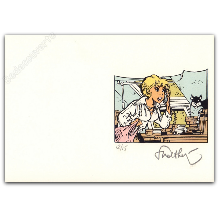 Walthéry - Natacha au téléphone